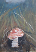 Muchomorek 15x21 cm obraz olejny na papierze bawełnianym