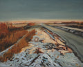 Zimowy spacer 40x50 cm obraz olejny na płótnie