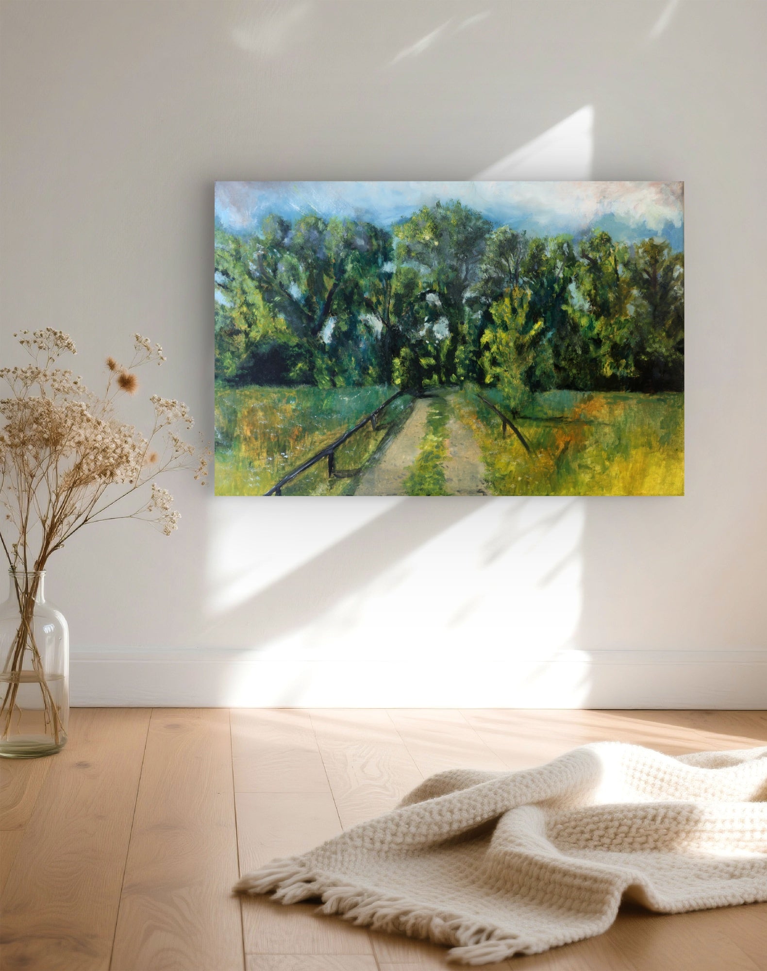 Droga na stawy, obraz olejny na płótnie 40x60 cm