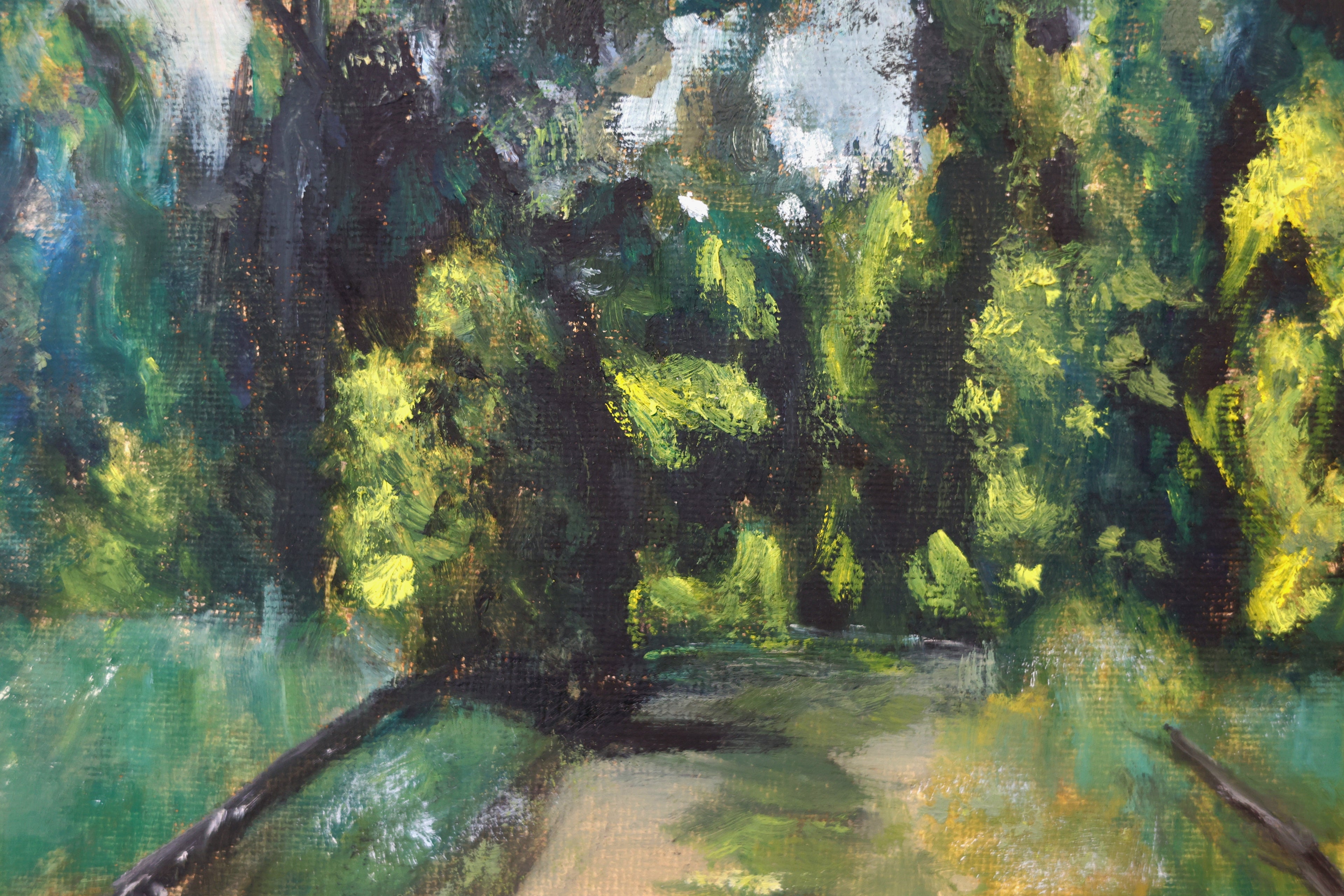 Droga na stawy, obraz olejny na płótnie 40x60 cm