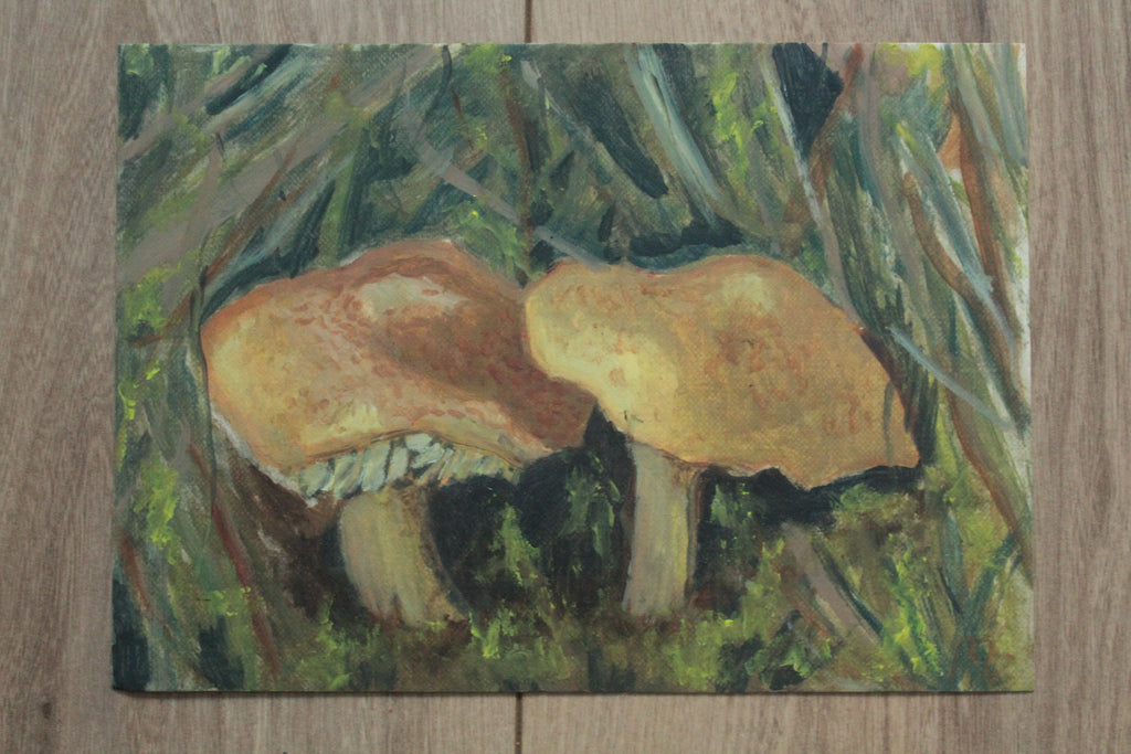 Gąski 15x21 cm obraz olejny na papierze bawełnianym