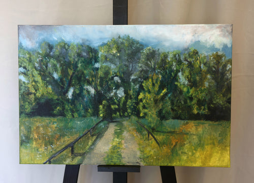 Droga na stawy, obraz olejny na płótnie 40x60 cm