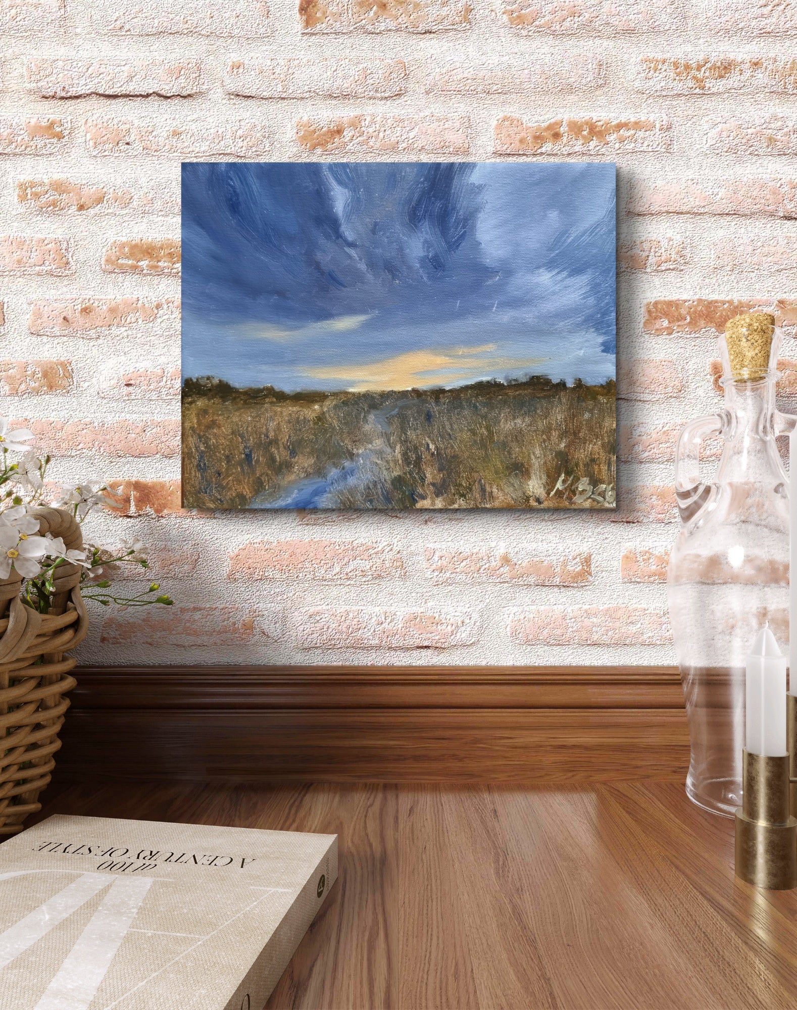 Feeling blue, obraz olejny  na płótnie 24x30