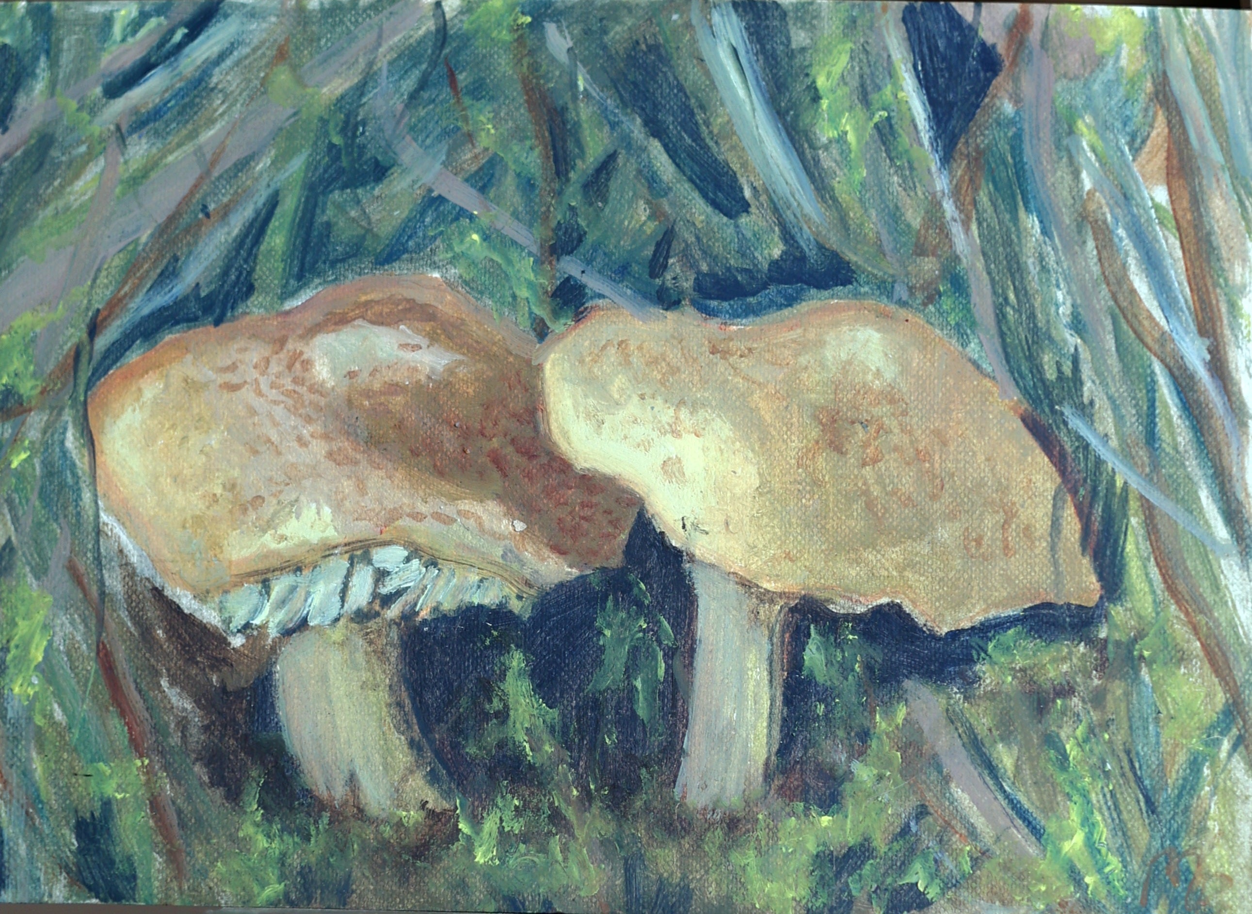 Gąski 15x21 cm obraz olejny na papierze bawełnianym
